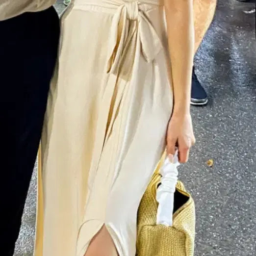 [BUNJANG] Beige Wrap Long Dress / 베이지랩원피스