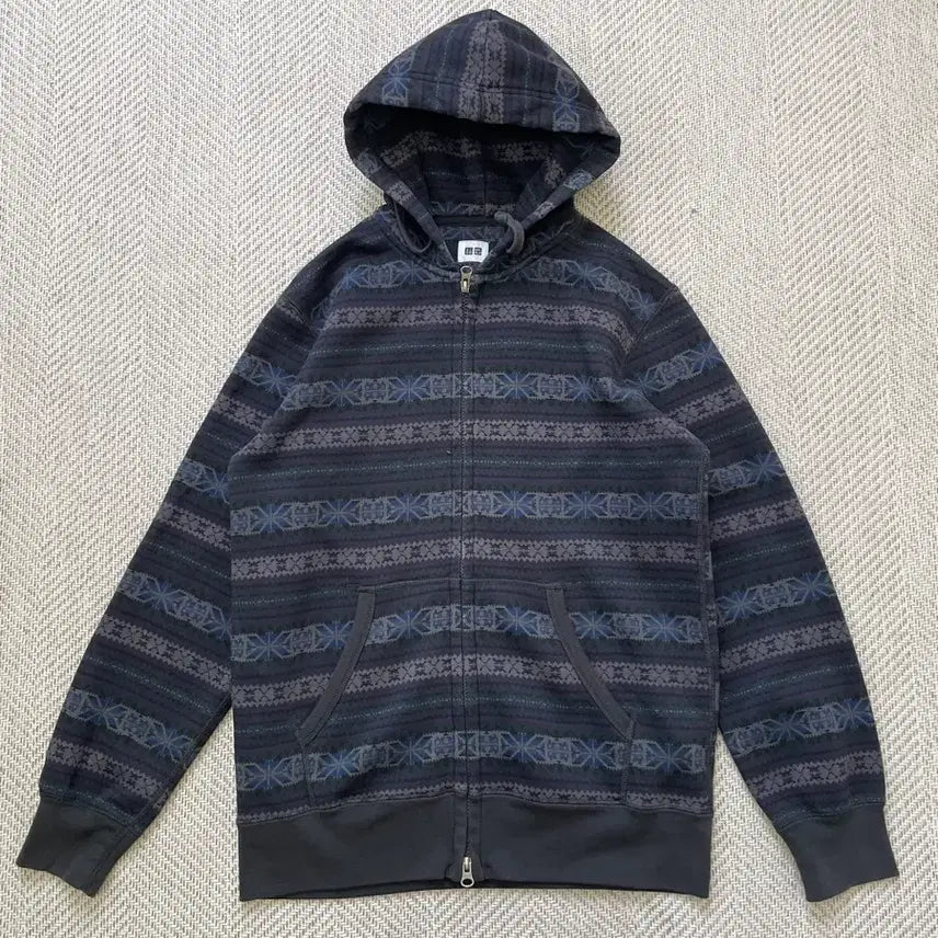 [BUNJANG] Uniqlo Japan Nordic Pattern Zip-Up Hoodie / 유니클로 재팬 노르딕 패턴 후드집업