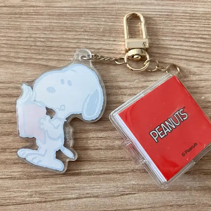 [BUNJANG] Snoopy Mini Notebook Acrylic Keyring / 스누피 미니 수첩 아크릴 키링