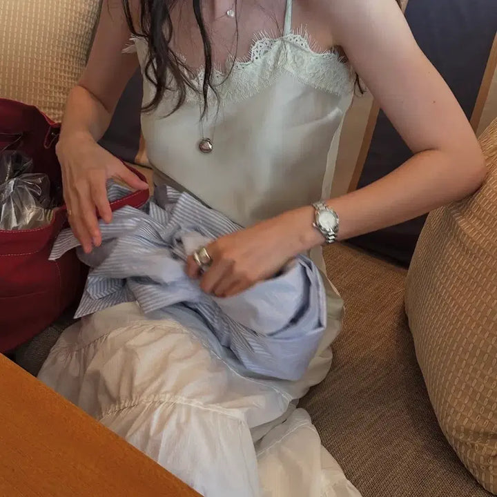 [BUNJANG] Ribbon Light Tuzu Mint Sleeveless Top / 리본빛 Tuzu sleeveless Mint