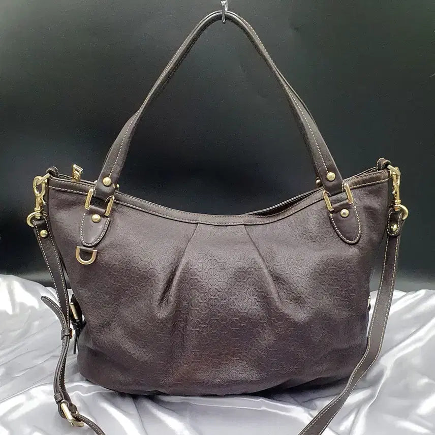 [BUNJANG] Louis Quatorze Brown Leather Large Shoulder Bag / 루이까또즈 브라운 가죽 빅 숄더백 중고 가방 은피아노