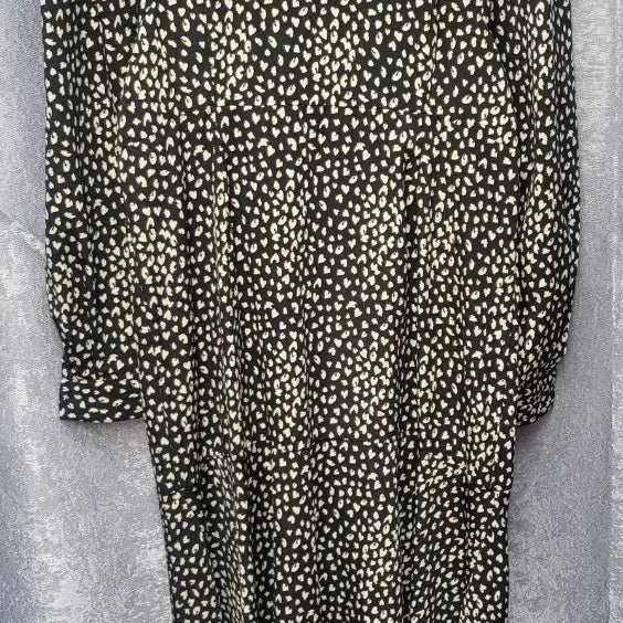[BUNJANG] Black Floral Print Long Dress / 블랙 잔꽃무늬 롱 원피스