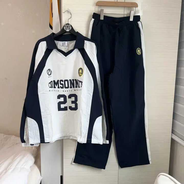 [BUNJANG] Komsot Nylon Open Collar Anorak Setup Training Set / 새상품) 남녀공용 꼼소넛 나일론 오픈카라 아노락 셋업 트레이닝 세트