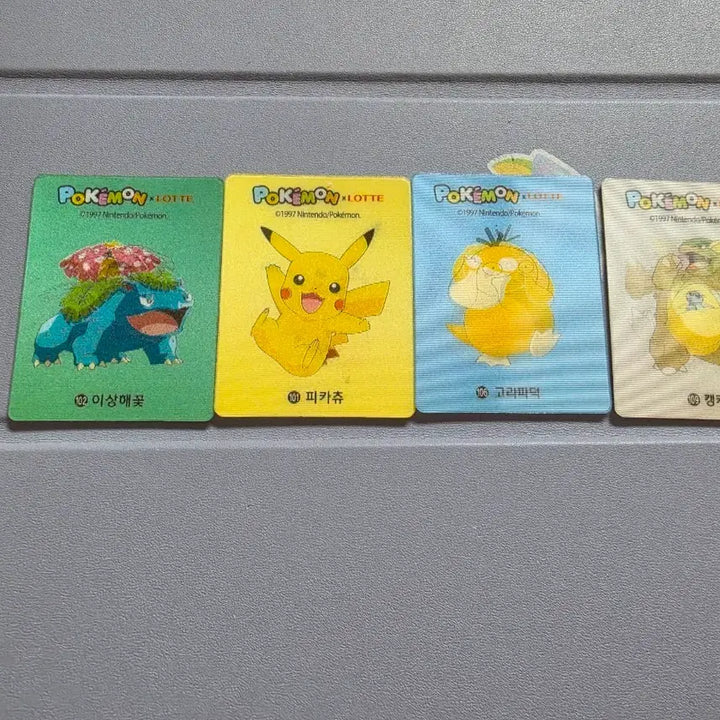 [BUNJANG] Pokemon Lotte Sticker Cards (Bulbasaur, Pikachu, Psyduck, Kangaskhan) / 포켓몬 롯데 카드 이상해꽃/피카츄/고라파덕/캥카
