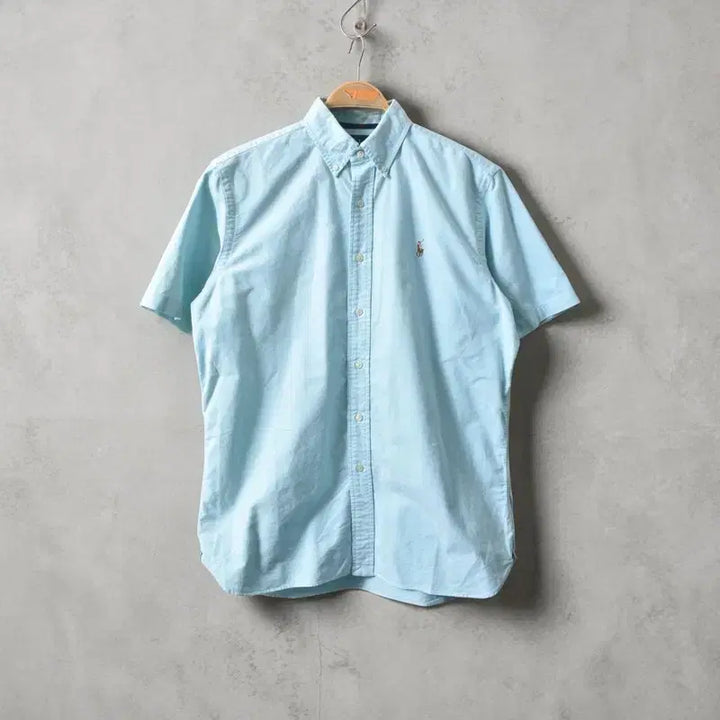 [BUNJANG] Polo Ralph Lauren Classic Fit Sky Blue Multi-Color Pony Embroidered Short Sleeve Shirt L / 폴로 랄프로렌 셔츠 M0365