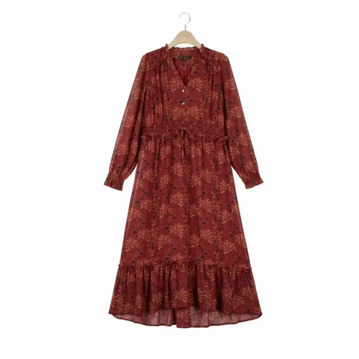 [BUNJANG] Thursday Island Flower Pattern Chiffon Long Dress / 써스데이아일랜드 플라워 패턴 쉬폰 롱 원피스