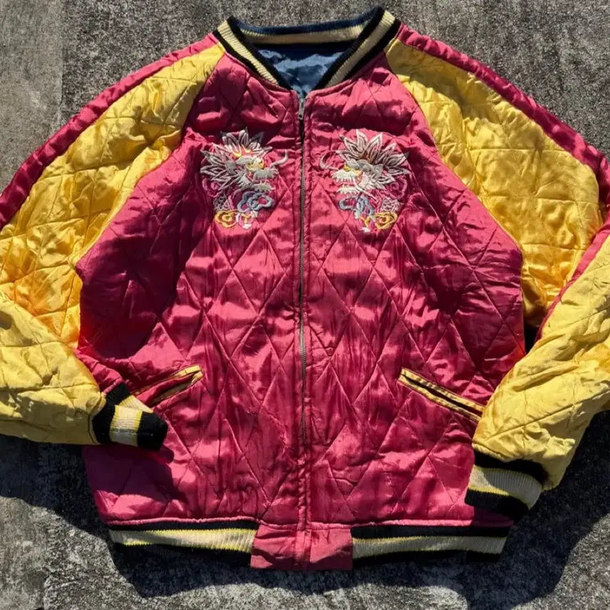 [BUNJANG] Silver Stone Vintage Reversible Sukajan Jacket / Silver Stone 빈티지 양면 스카쟌자켓