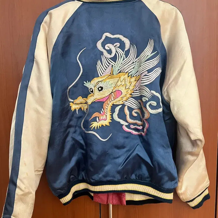 [BUNJANG] Silver Stone Vintage Reversible Sukajan Jacket / Silver Stone 빈티지 양면 스카쟌자켓