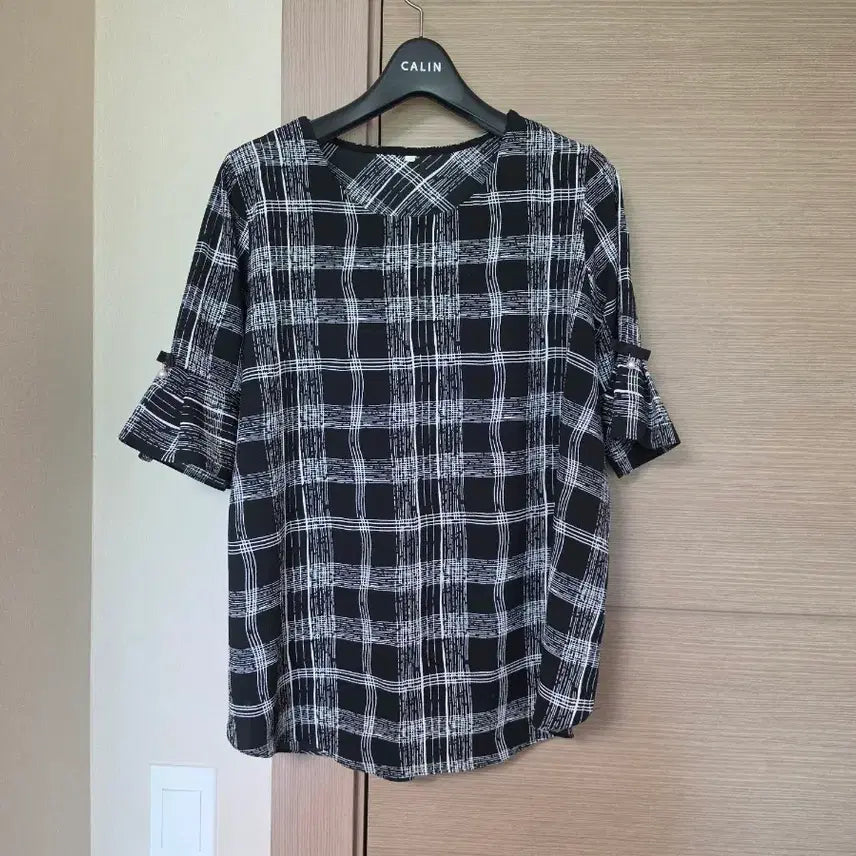 [BUNJANG] Check Ribbon Blouse XL / 체크리본 블라우스 XL