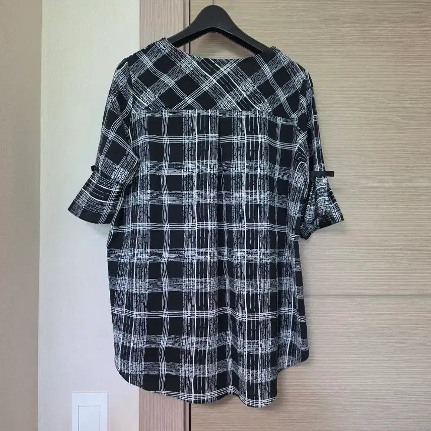 [BUNJANG] Check Ribbon Blouse XL / 체크리본 블라우스 XL