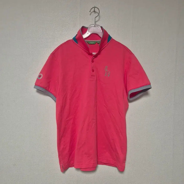[BUNJANG] Hazzys Pink Short Sleeve Polo Shirt / 헤지스 핑크색 반팔 카라 티셔츠
