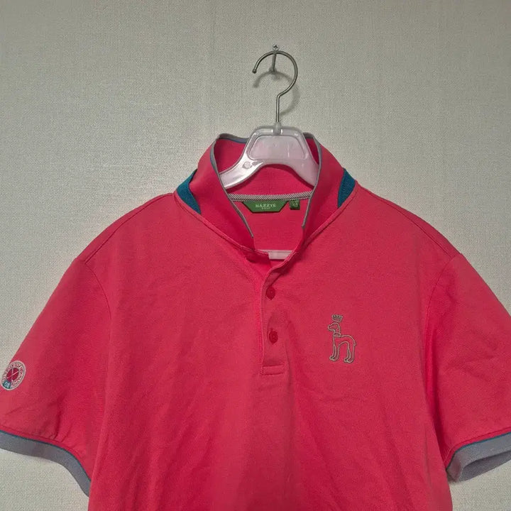 [BUNJANG] Hazzys Pink Short Sleeve Polo Shirt / 헤지스 핑크색 반팔 카라 티셔츠