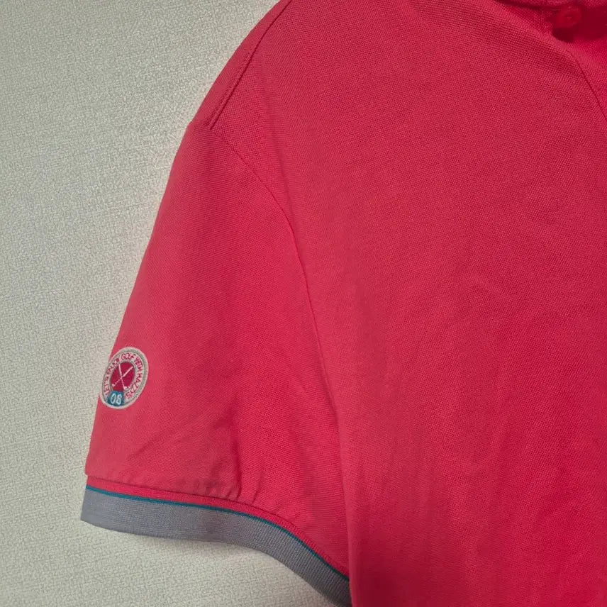 [BUNJANG] Hazzys Pink Short Sleeve Polo Shirt / 헤지스 핑크색 반팔 카라 티셔츠