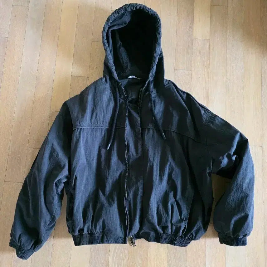 [BUNJANG] ZARA Black Hooded Windbreaker Jacket / ZARA 자라 블랙 후드 바람막이 S-M