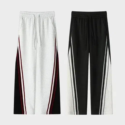 [BUNJANG] Iro Liberty Color Block Sweatband Wide Pants / 남자 배색 스웨트 밴딩 와이드 팬츠 2컬러
