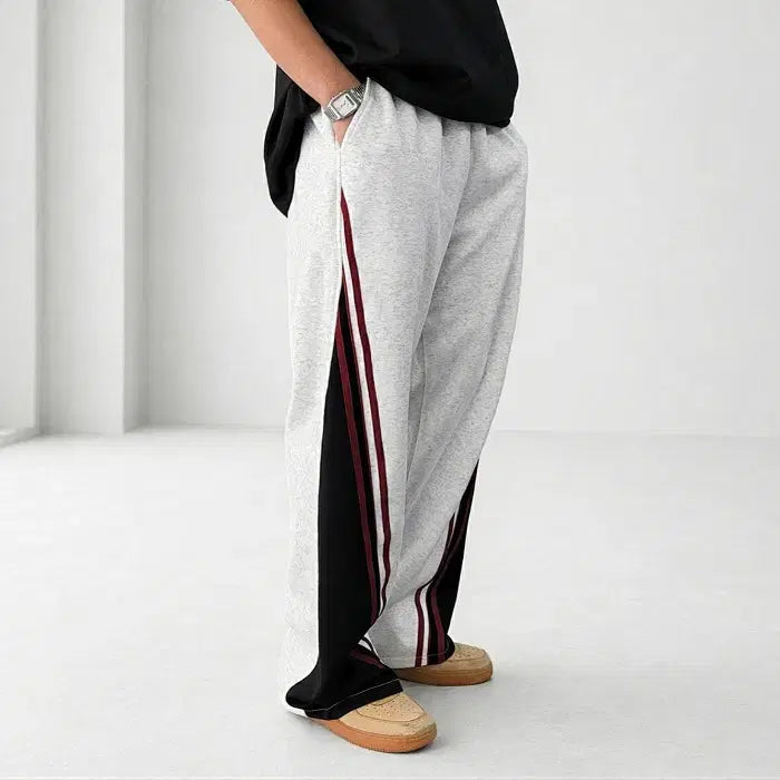 [BUNJANG] Iro Liberty Color Block Sweatband Wide Pants / 남자 배색 스웨트 밴딩 와이드 팬츠 2컬러