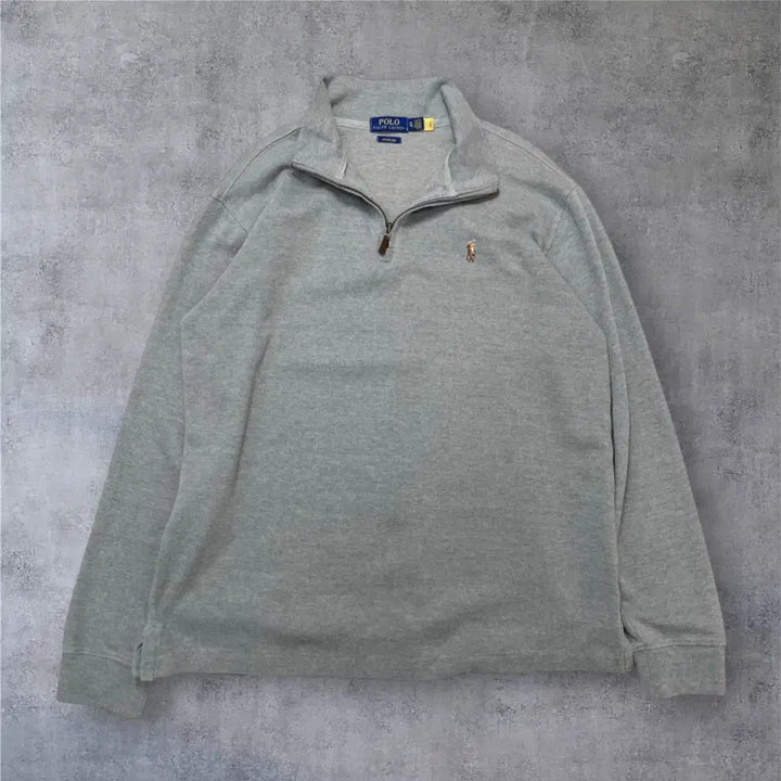 [BUNJANG] Polo Ralph Lauren Estate Rib Half-Zip Knit XL / 폴로 랄프로렌 그레이 에스테이트 립 하프집업 니트 XL