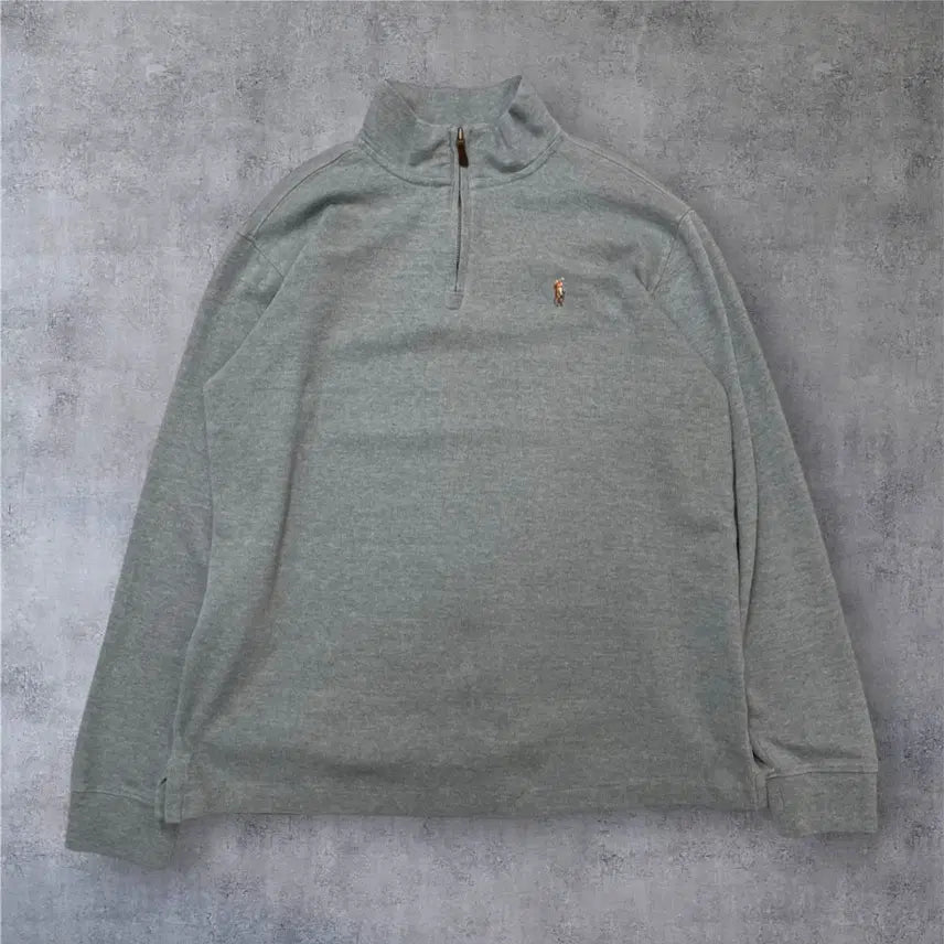 [BUNJANG] Polo Ralph Lauren Estate Rib Half-Zip Knit XL / 폴로 랄프로렌 그레이 에스테이트 립 하프집업 니트 XL