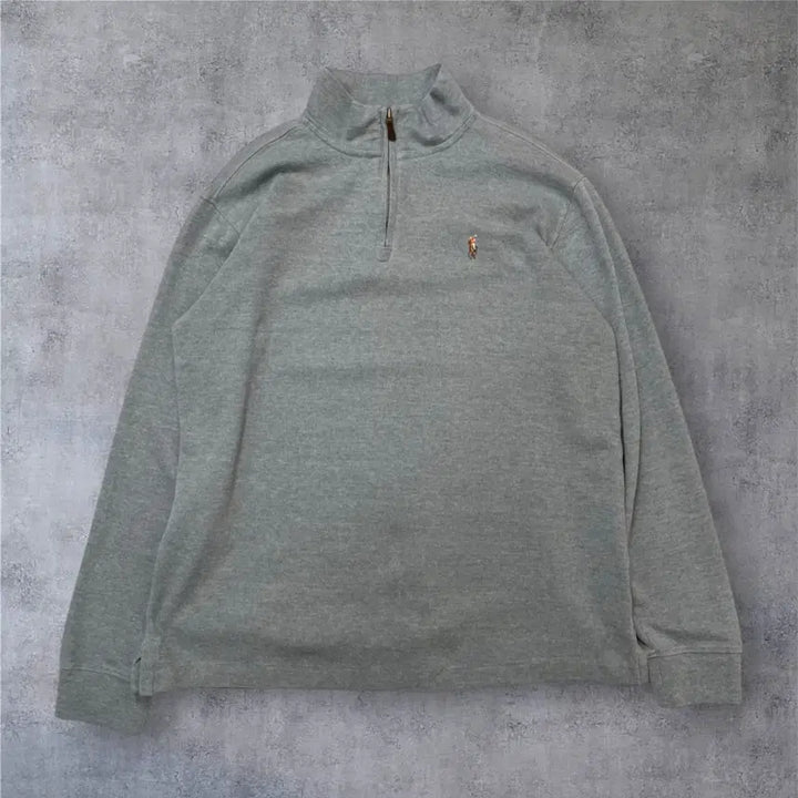 [BUNJANG] Polo Ralph Lauren Estate Rib Half-Zip Knit XL / 폴로 랄프로렌 그레이 에스테이트 립 하프집업 니트 XL