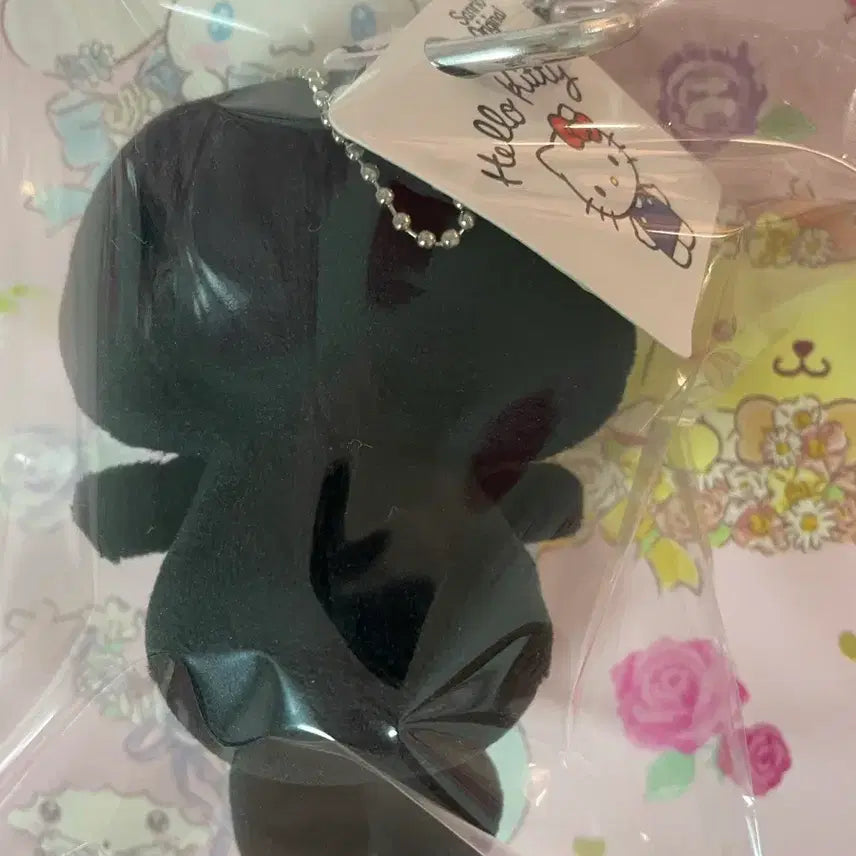 [BUNJANG] Hello Kitty Black Heart Doll Keychain / 헬로키티 블랙 하트 인형 키링