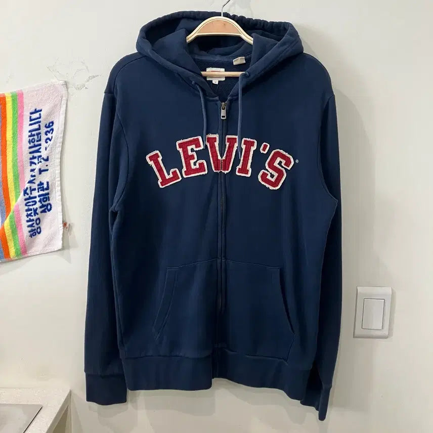 [SOLD OUT] 35 리바이스 로고 후드집업 네이비