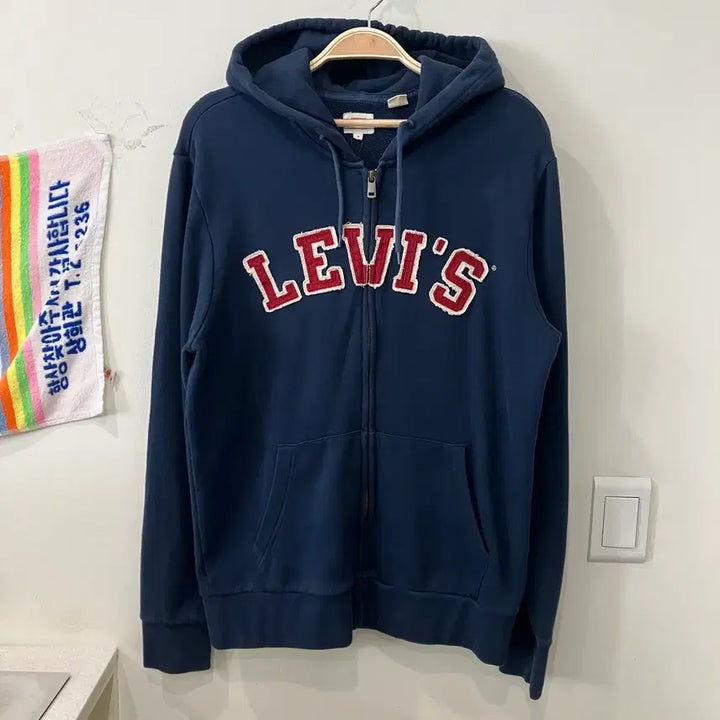 [SOLD OUT] 35 리바이스 로고 후드집업 네이비