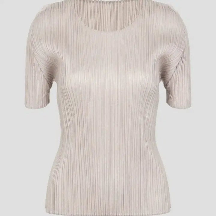 [BUNJANG] Issey Miyake Pleats Please New Colorful 4 Top Round Neck Short Sleeve Grage Size 5 / 이세이미야케 플리츠플리즈 탑 뉴컬러풀4 탑 그레이지 5사이즈