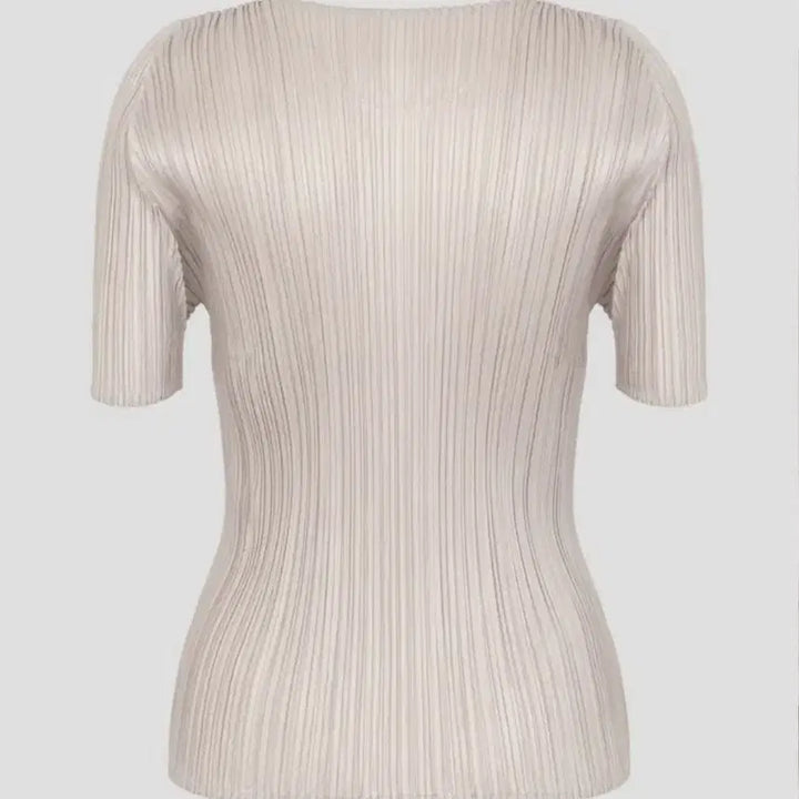 [BUNJANG] Issey Miyake Pleats Please New Colorful 4 Top Round Neck Short Sleeve Grage Size 5 / 이세이미야케 플리츠플리즈 탑 뉴컬러풀4 탑 그레이지 5사이즈