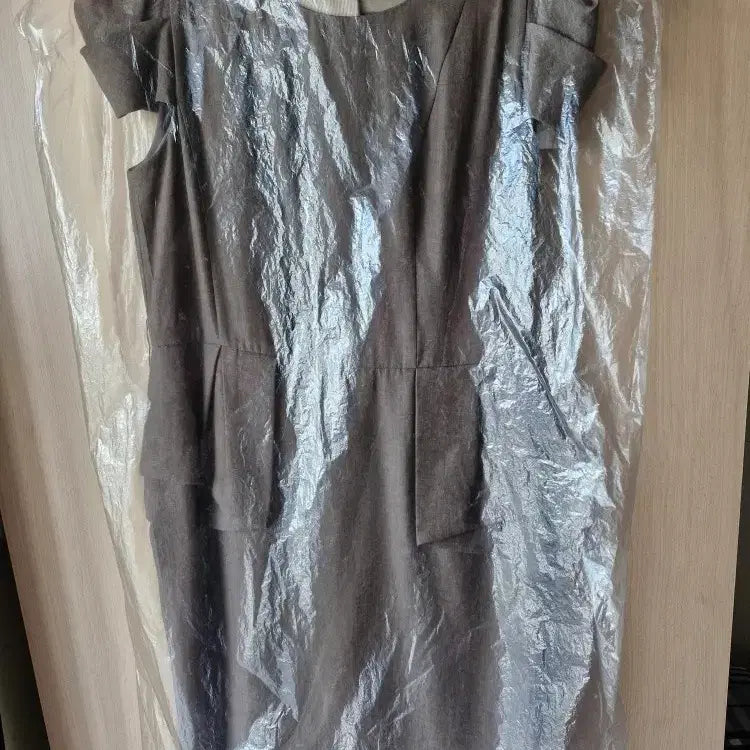 [BUNJANG] Brown Short Sleeve Midi Dress / 브라운 반팔 원피스 정장 스타일