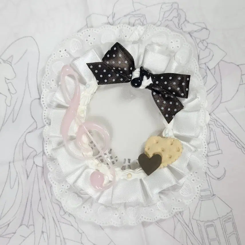 [BUNJANG] T-Time Pink Note Lace Toploader Photocard Holder / 티타임 분홍음표 레이스탑꾸 포카홀더 데코덴탑꾸