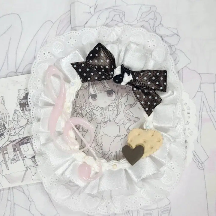 [BUNJANG] T-Time Pink Note Lace Toploader Photocard Holder / 티타임 분홍음표 레이스탑꾸 포카홀더 데코덴탑꾸