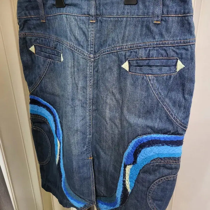 [BUNJANG] Oilily Vintage Denim Mini Skirt / 데님 스커트 청치마 빈티지 데코  오일릴리