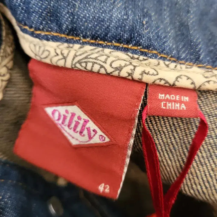 [BUNJANG] Oilily Vintage Denim Mini Skirt / 데님 스커트 청치마 빈티지 데코  오일릴리
