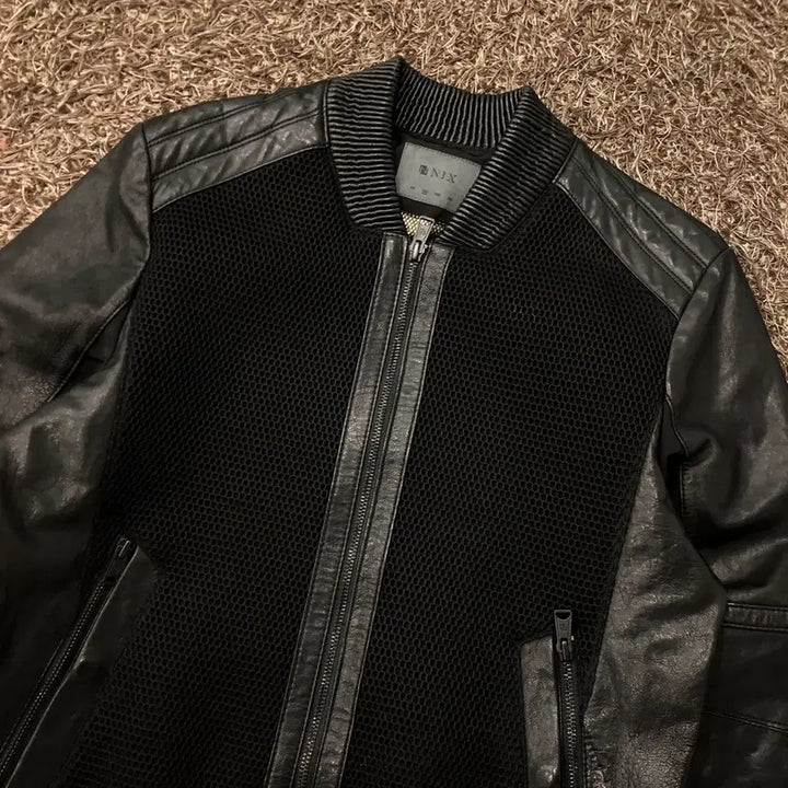 [BUNJANG] 100 NIX Lambskin Mix Leather Jacket / 100 닉스 양가죽 믹스 레더 가죽 자켓