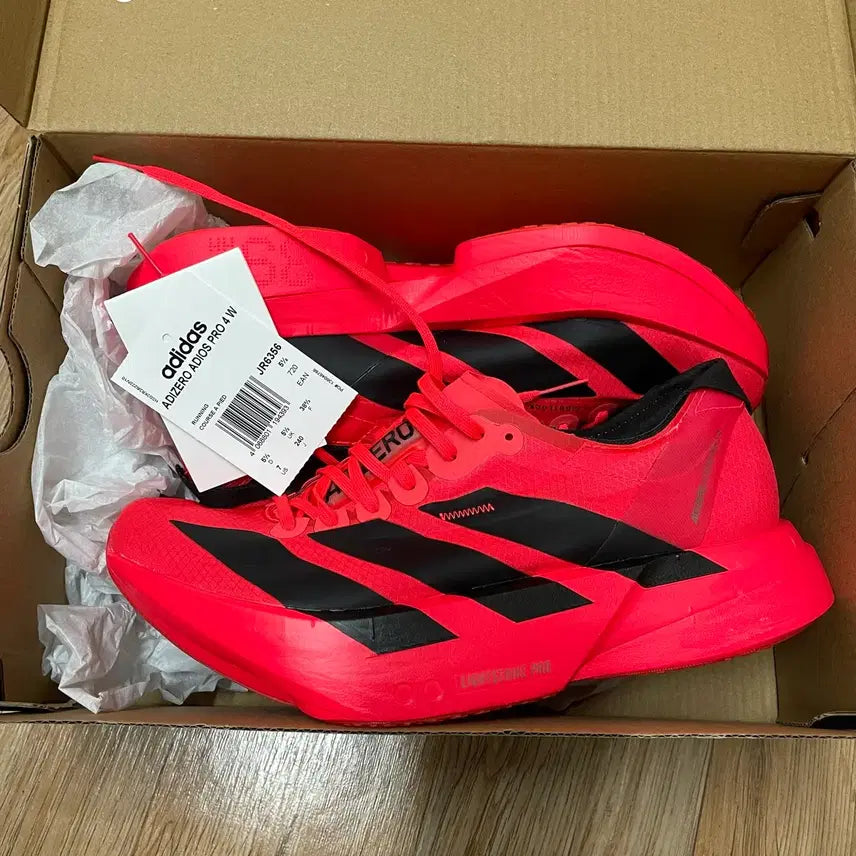 [BUNJANG] Adidas Adizero Adios Pro 4 Running Shoes / 아디제로 아디오스 프로4 240 새상품 루시드레드 코어블랙색상  아디다스