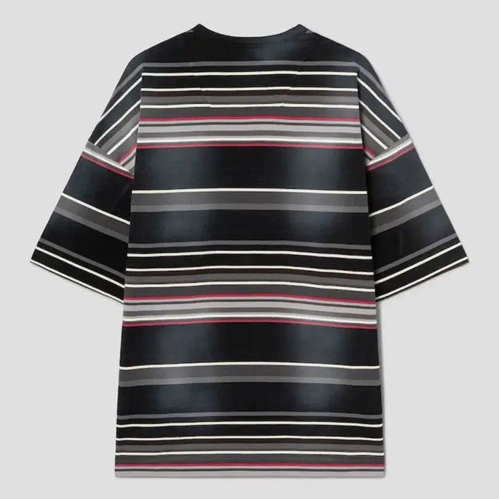 [BUNJANG] Juun.J Vintage Multi Stripe Short Sleeve T-shirt - Ash / 준지 빈티지 멀티 스트라이프 숏슬리브 - 애쉬