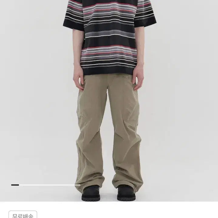 [BUNJANG] Juun.J Vintage Multi Stripe Short Sleeve T-shirt - Ash / 준지 빈티지 멀티 스트라이프 숏슬리브 - 애쉬