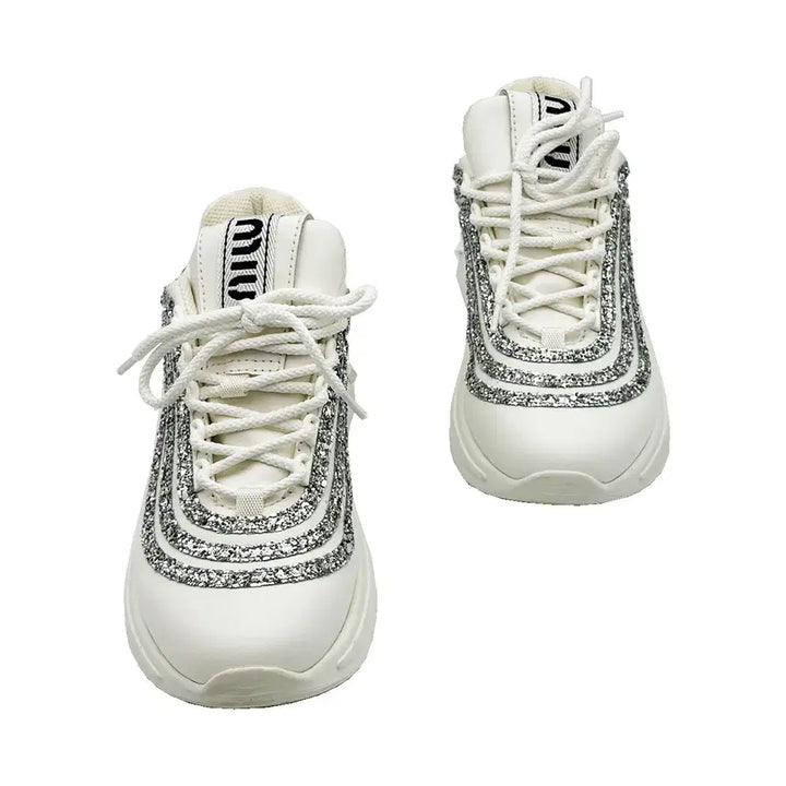 [BUNJANG] Miu Miu 5E841C White Leather Crystal Women&