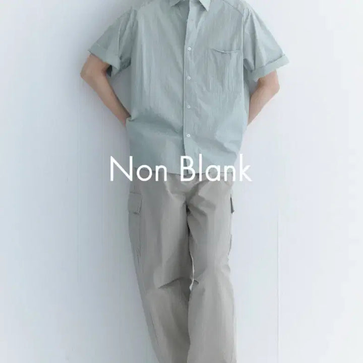 [BUNJANG] Non Blank Wrinkle Half-Sleeve Shirt Mint L / [새상품] Non Blank 링클 하프슬리브 셔츠 L 민트