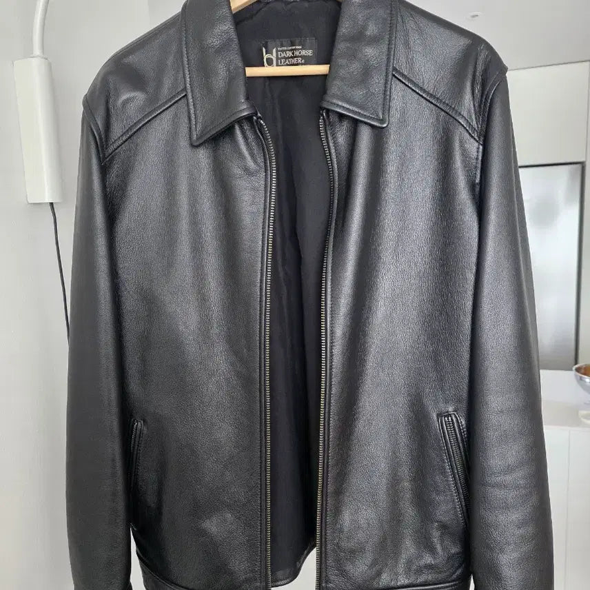 [BUNJANG] Dark Horse Black Leather Jacket / 다크호스 레더 블랙 가죽 자켓