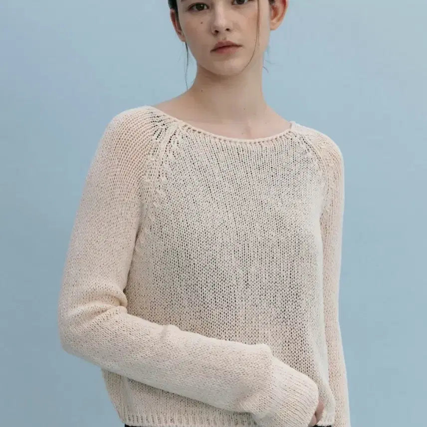 [SOLD OUT] 망고매니플리즈 네프 린넨 니트 neff linen knit 크롭