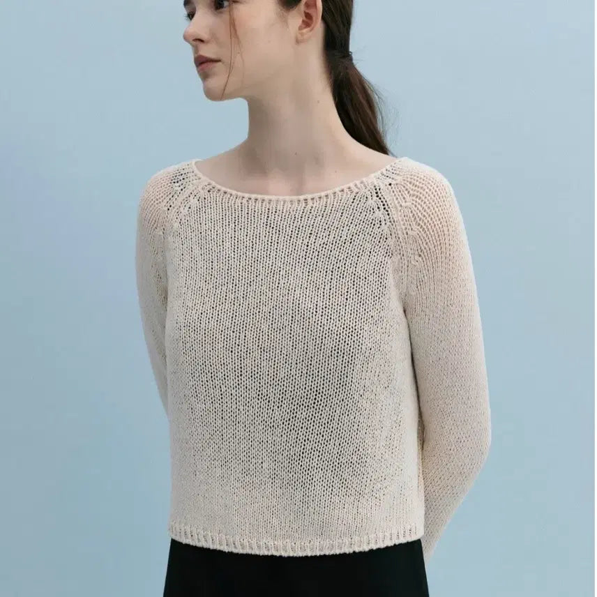 [SOLD OUT] 망고매니플리즈 네프 린넨 니트 neff linen knit 크롭