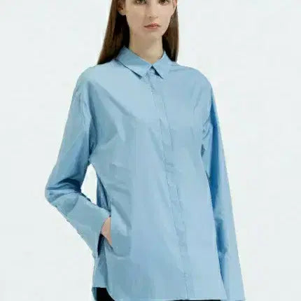 [BUNJANG] Calvin Klein Sky Blue Relaxed Fit Shirt / 캘빈클라인셔츠