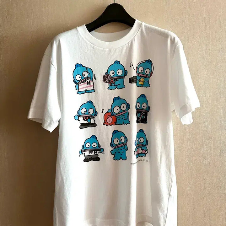 [BUNJANG] Uniqlo Sanrio Hangyodon White Short Sleeve T-Shirt UT / 일본 유니클로 산리오 한교동 흰색 반팔 티셔츠 UT GU