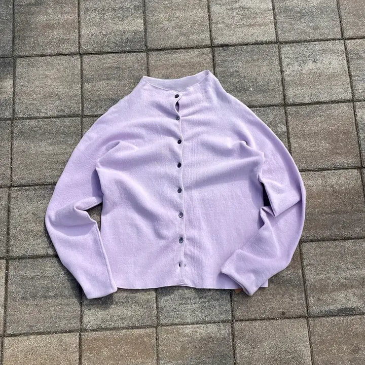 [BUNJANG] Issey Miyake HaaT Lavender Cotton Blend Heart Button Cardigan / 이세이미야케 하트(HaaT) 가디건