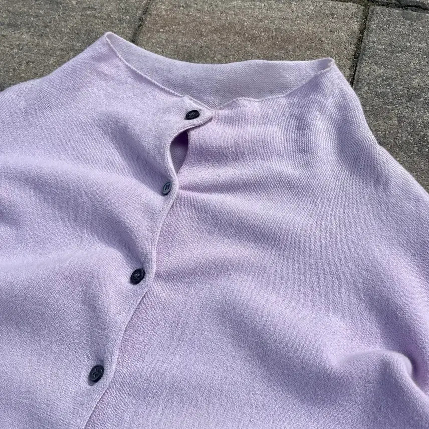 [BUNJANG] Issey Miyake HaaT Lavender Cotton Blend Heart Button Cardigan / 이세이미야케 하트(HaaT) 가디건
