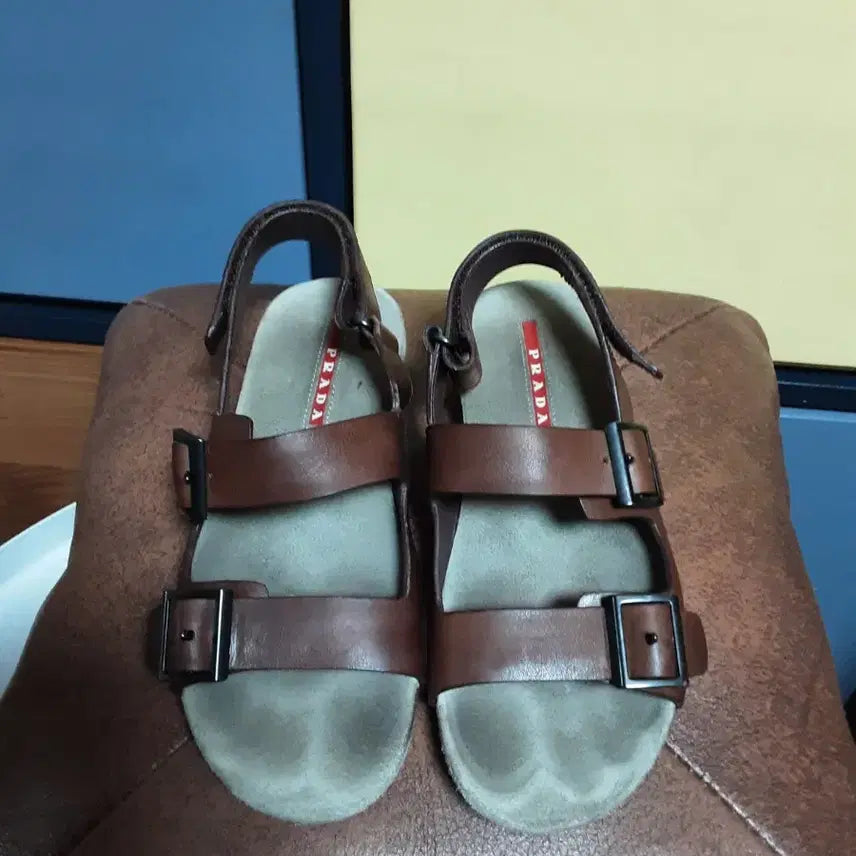[BUNJANG] Prada Brown Leather Sandals / 프라다 브라운 가죽 샌들