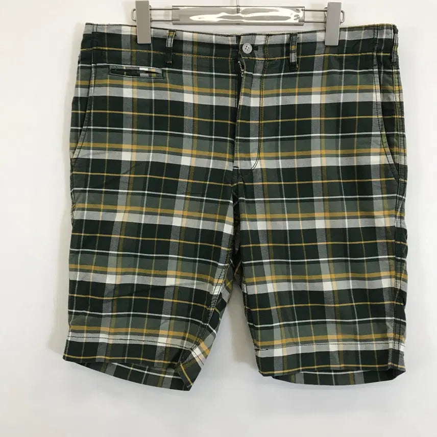 [BUNJANG] MUJI Check Shorts Green XL / MUJI 무인양품 체크 반바지 [XL]