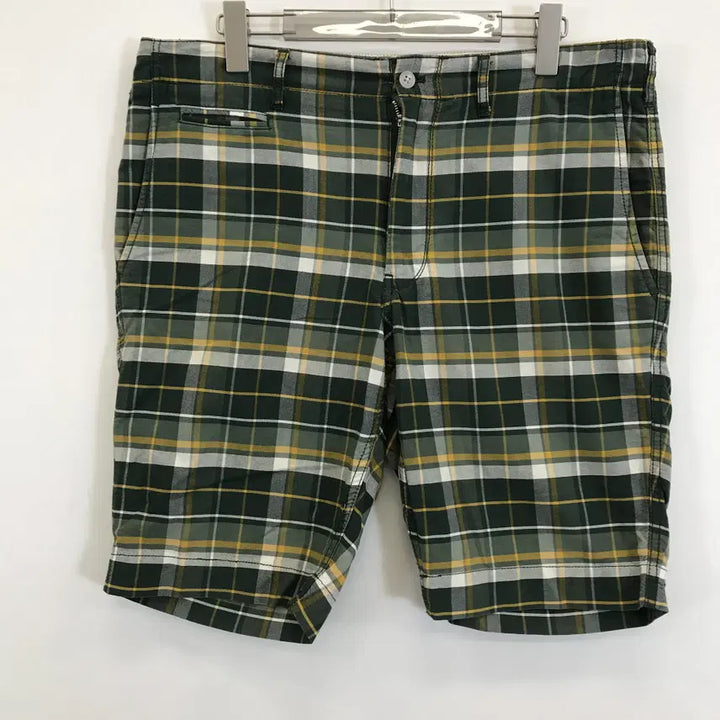 [BUNJANG] MUJI Check Shorts Green XL / MUJI 무인양품 체크 반바지 [XL]