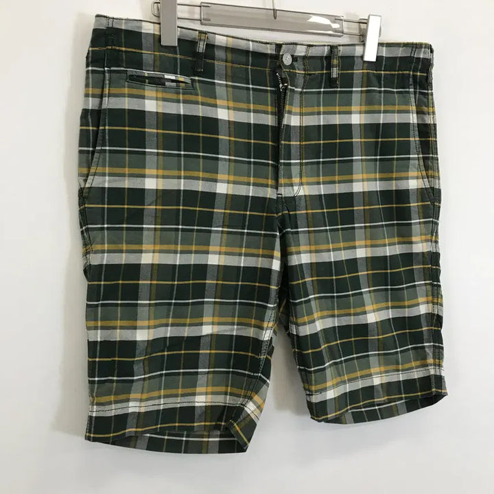 [BUNJANG] MUJI Check Shorts Green XL / MUJI 무인양품 체크 반바지 [XL]